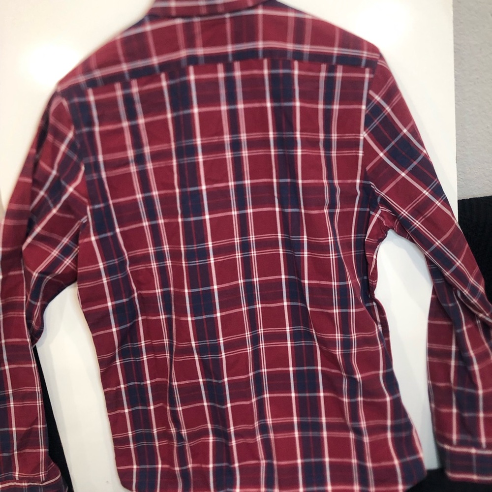 Express Men's Long Sleeve Plaid Stretch Cotton Shirt -MED - Picture 3 of 3